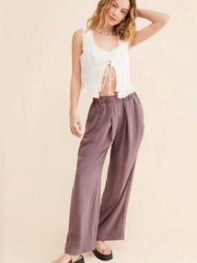 NWT Free People Mauve Wide Leg Pants – Size Large